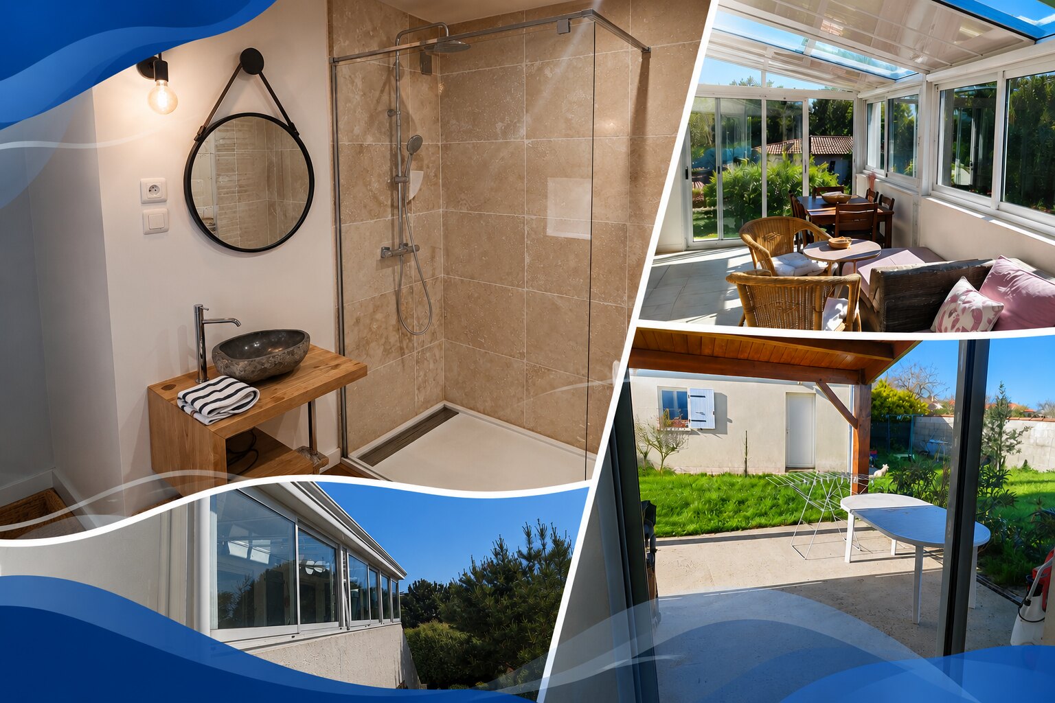 Nettoyage de salle de bain, véranda et baie vitrée par SANETYS
